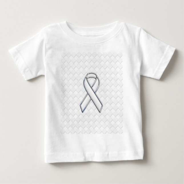 Camiseta De Bebé Conciencia moderna de la cinta blanca sobre la imp (Anverso)