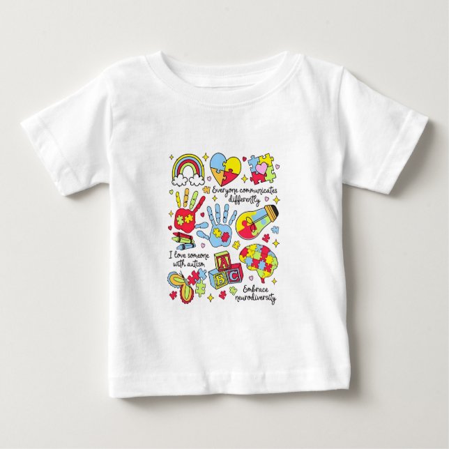 Camiseta De Bebé Concienciación sobre autismo abraza la diversidad  (Anverso)