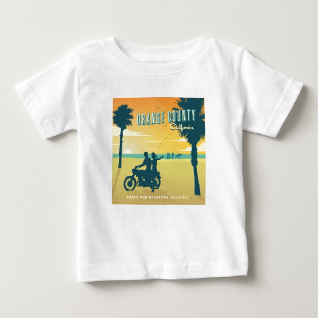 Camiseta De Bebé Condado de naranja, playas de California (Anverso)