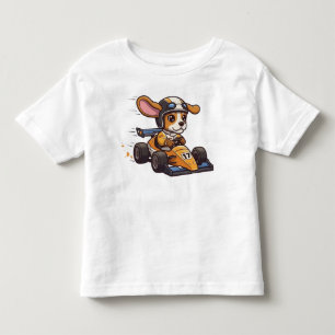 Camiseta De Bebé Conductor de coche de carreras de adorable cachorr
