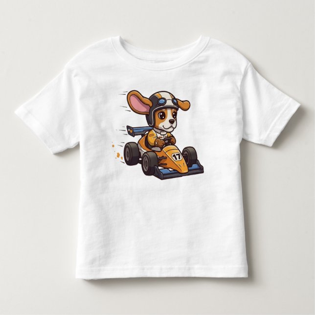Camiseta De Bebé Conductor de coche de carreras de Beagle Baby (Anverso)