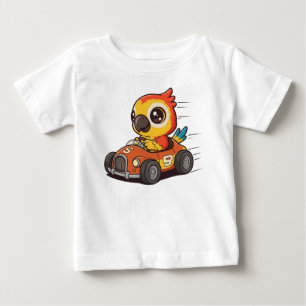 Camiseta De Bebé Conductor de Coche de Carreras de Guacamayo Lindo