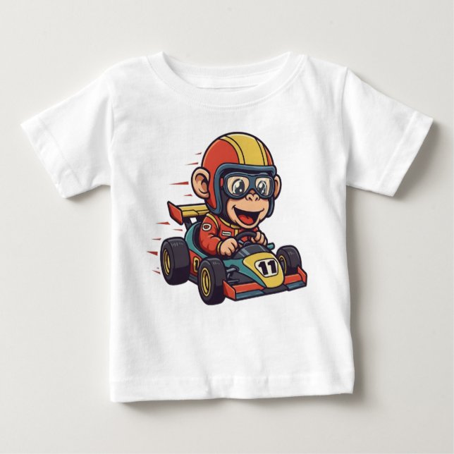 Camiseta De Bebé Conductor de coches de carreras de chimpancé (Anverso)