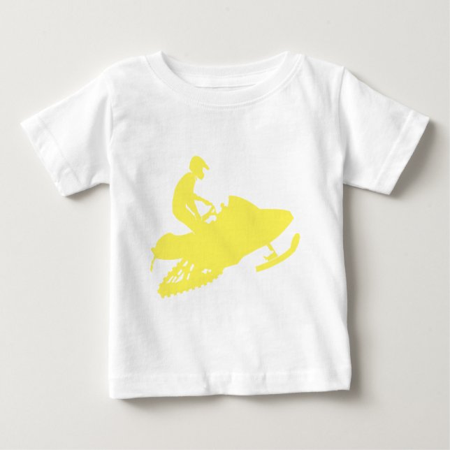 Camiseta De Bebé Conductor de Moto de Nieve Amarillo (Anverso)