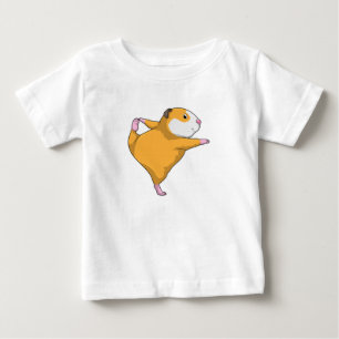 Camiseta De Bebé Conejillo de indias en ejercicio de estiramiento d