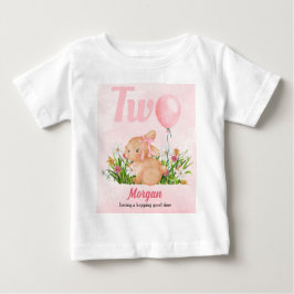 Camiseta De Bebé Conejito Adorable Cumple Dos Aniversario de 2 Años