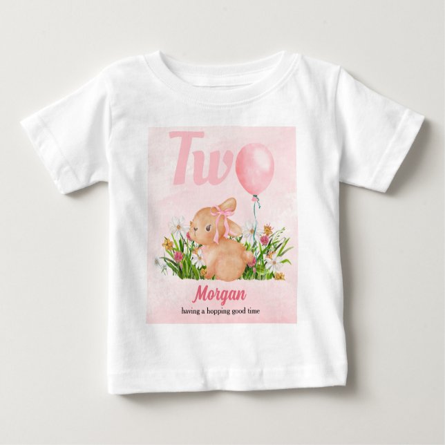 Camiseta De Bebé Conejito Adorable Cumple Dos Aniversario de 2 Años (Anverso)