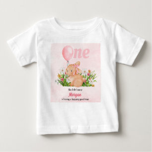 Camiseta De Bebé Conejito Adorable Cumple Uno Cumpleaños de la 1ª d