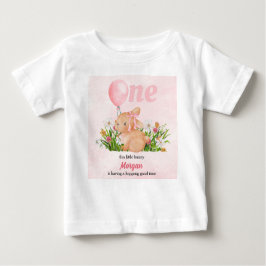 Camiseta De Bebé Conejito Adorable Cumple Uno Fiesta de Cumpleaños 