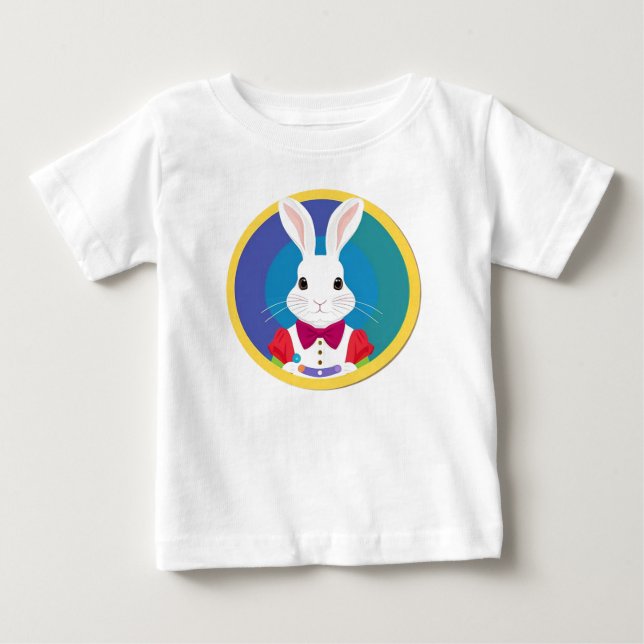 Camiseta De Bebé Conejito Blanco Adorable (Anverso)