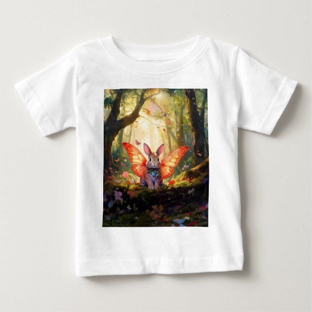 Camiseta De Bebé Conejito caprichoso en un bosque encantado (Anverso)