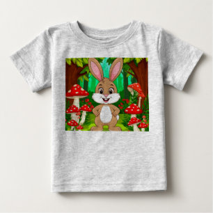 Camiseta De Bebé Conejito de dibujos animados lindo se para en un b