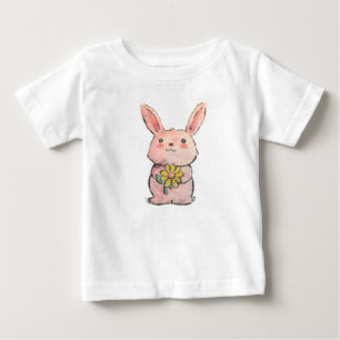 Camiseta De Bebé Conejito de la flor