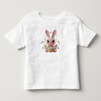 Camiseta De Bebé Conejito de Pascua Adorable Crochet Estilo Arte Pa
