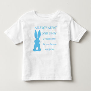 Camiseta De Bebé Conejito de pascua azul personalizado de la alarma
