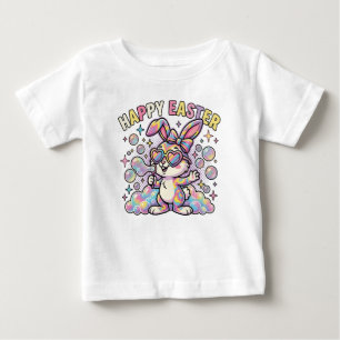 Camiseta De Bebé Conejito de Pascua Feliz con Vibraciones de Primav