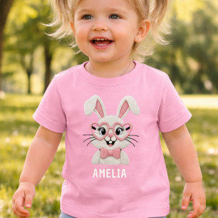 Camiseta De Bebé Conejito de Pascua lindo con gafas