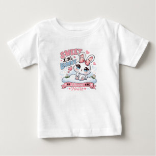 Camiseta De Bebé Conejito Dulce Pequeño Grandes Sueños Niño