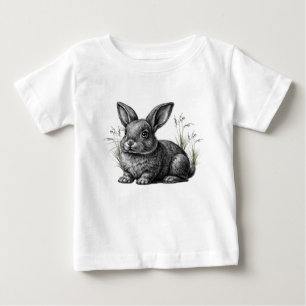 Camiseta De Bebé Conejito Gris Adorable