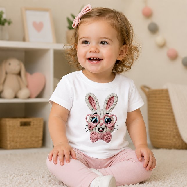 Camiseta De Bebé Conejito lindo con gafas de corazón  (Subido por el creador)