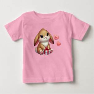 Camiseta De Bebé Conejito lindo del día de San Valentín 