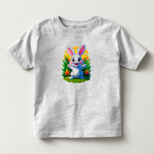 Camiseta De Bebé Conejito Lindo Dibujo Animado Celebrando en Primav