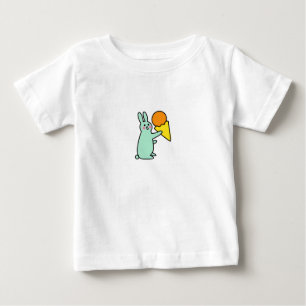 Camiseta De Bebé Conejito Lindo Sosteniendo Helado