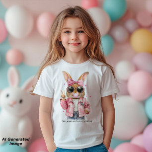 Camiseta De Bebé Conejito Lindo y Genial Signo de Paz Texto Persona