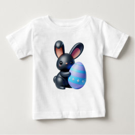 Camiseta De Bebé Conejito negro festivo con huevo decorado