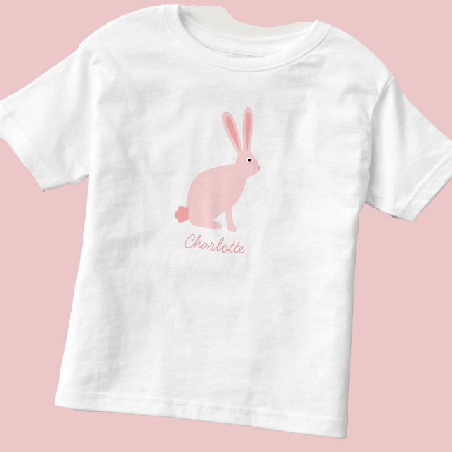 Camiseta De Bebé Conejito Rosa Personalizado (Bunny Rabbit cute personalized t-shirt)