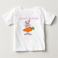 Conejito rosado con gran Personalizado de zanahori