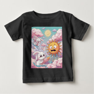 Camiseta De Bebé Conejitos Lindos Enfriando el Sol Derretido Dibujo