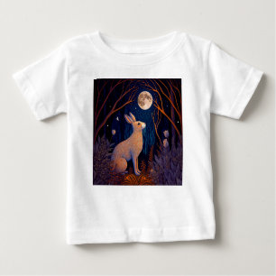 Camiseta De Bebé Conejo a la luz de la luna