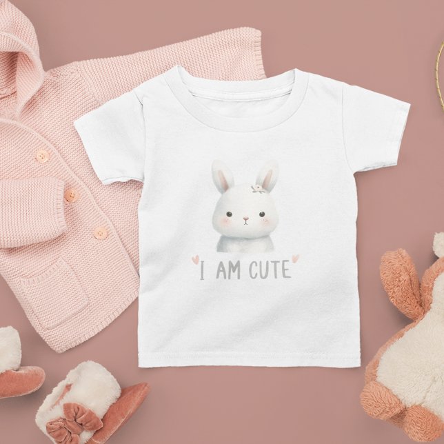 Camiseta De Bebé Conejo Adorable con Flor (Subido por el creador)