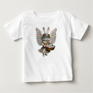 Camiseta De Bebé Conejo Ángel de Pascua Steampunk