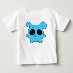Camiseta De Bebé Conejo Azul Kawaii