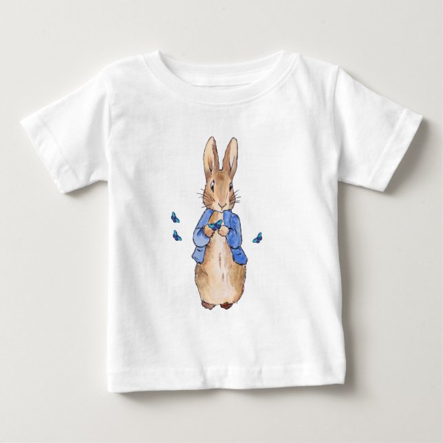 Camiseta De Bebé conejo clásico azul chaqueta (Anverso)
