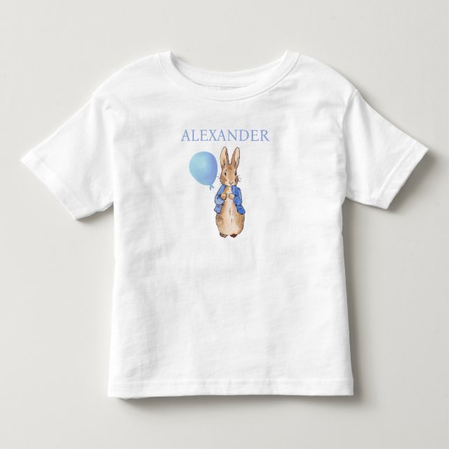 Camiseta De Bebé Conejo clásico con chaqueta azul (Anverso)