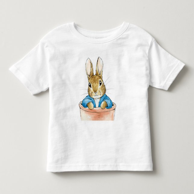 Camiseta De Bebé Conejo clásico de color azul (Anverso)