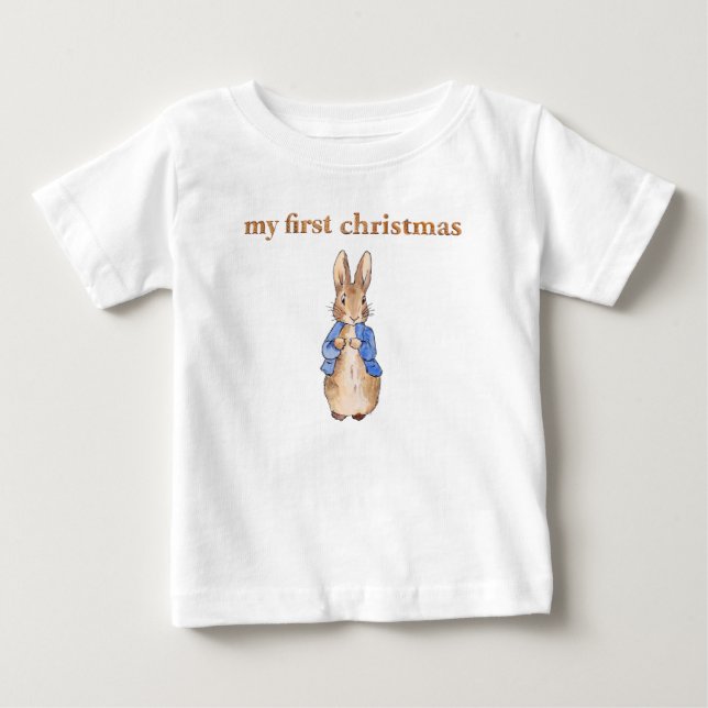 Camiseta De Bebé Conejo Clásico Primera Navidad (Anverso)