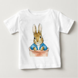 Camiseta De Bebé Conejo clásico sentado en una maceta