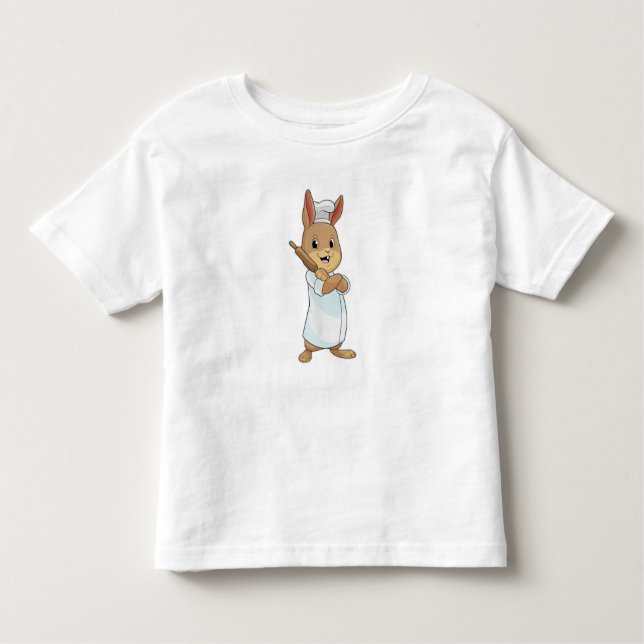 Camiseta De Bebé Conejo como Baker con rodillo (Anverso)