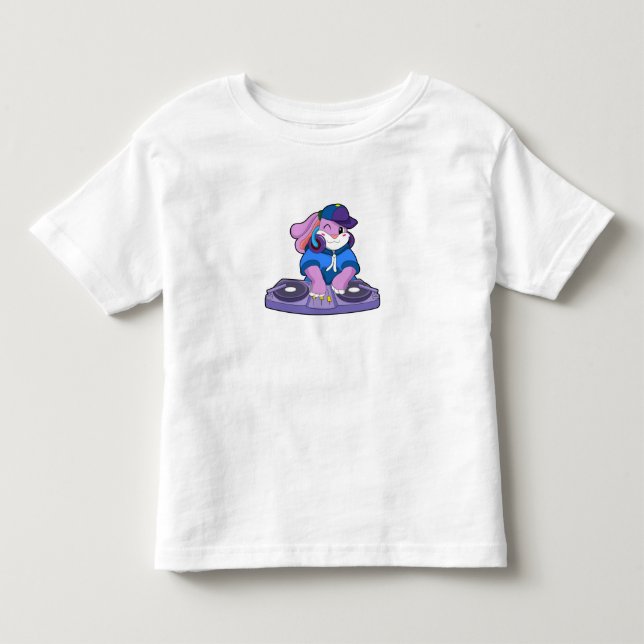 Camiseta De Bebé Conejo como músico con mezclador (Anverso)