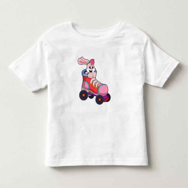Camiseta De Bebé Conejo como patinador en línea con patines en líne (Anverso)