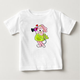 Camiseta De Bebé Conejo como peluquero con secador de pelo