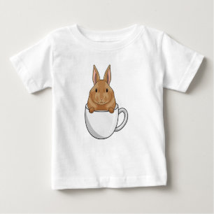 Camiseta De Bebé Conejo con Copa de Café
