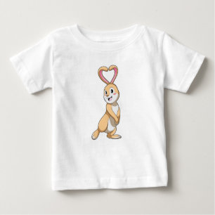 Camiseta De Bebé Conejo con corazón