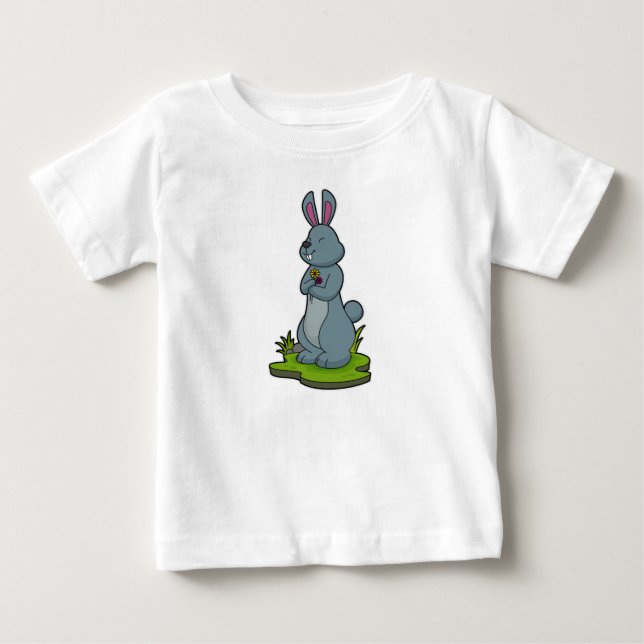 Camiseta De Bebé Conejo con flores (Anverso)