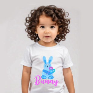Camiseta De Bebé Conejo con flores