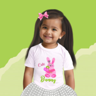 Camiseta De Bebé Conejo con flores bebé camiseta